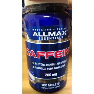 現貨 ALLMAX 咖啡萃取 咖啡因錠 200 毫克100 片 購買2罐以上優惠