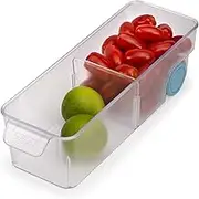 Joseph Joseph FridgeStore - Fridge Storage Bin Drawer organiser with easy-pull handle and wheels for easy access, fits all standard fridges, BPA free, Small