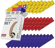 stedi Sanding Sponge for Model Gundam Building,3mm Hobby Model Tools Hand Sanding Block Waterproof Wet Dry Reuse #400#600#800 Grit Sandpaper, 30 Sheets