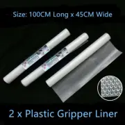 2 Rolls Non Slip Plastic Gripper Liner Drawer Shelf Mat Rug Cupboard Box Kitchen