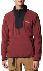 Columbia Sequoia Grove Half Zip Fleece Pullover Red Spice / Black Mens Size M