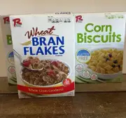 Lot/5 Ralston Foods Cereals (4) Boxes Corn Biscuits, (1) Box Wheat Bran Flakes