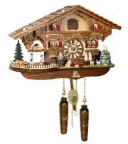 Quartz Cuckoo Clock Swiss house with music, turning dance.. TU 4303 QMT HZZG NEW
