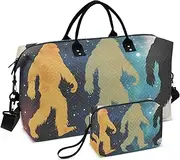 [ZRYSMY] Duffel Bag for Traveling, Funny Sasquatch Silhouette Travel Bag Gym Bag, with Multiple Interior Pockets Shoulder Weekender Bag for Women Men with Toiletry Bag 20.5L x 1.9W x 13.8H