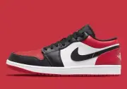 Nike Air Jordan 1 Low 'Bred Toe' Black/Red Men’s Size US 13 Casual Sneakers New✅