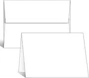AZAZA Blank Cards with Envelopes 5x7,25 Pack Cardstock and 25 Pack Envelopes Blank Thank you cards and Envelopes, ENVCD-2WE-25-A7, White