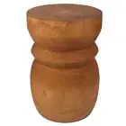 Uziass Wood Side Table Tree Stump Stool 15”H End Table Round Outdoor Garden N...