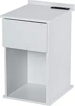 Iris Plaza SDTH-30 Slim Table Side Table Night Table Width 11.8 x 11.8 inches (30 cm) Desk Shelf Stylish Storage Drawer White