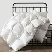 APSMILE Luxurious Oversized Queen Down Feather Fibers Comforter, Ultra-Soft Down Feathers Fiber Duvet, Hotel Collection Down Feather Fibers Comforter All Season Fluffy Duvet Insert (98x98, White)