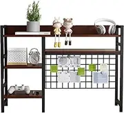 3 Tier Desktop Shelf,Bookcase Organizer,Storage Compartments,Countertop Hutch Bookshelf,Wood Countertop Bookshelf,for Desktop, Living Room, Bedroom, Office