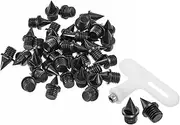 uxcell 1/4 Inch Carbon Steel Track Spikes, 40 Pack Sports Shoes Spikes Replacement Accessories with Spike Wrench for Long Jumping Running, Black