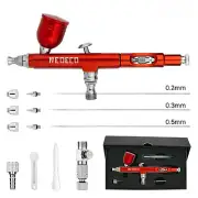 Airbrush Kit, Dual-Action Gravity Air Brush Gun with 3 Nozzle Sets, Spray Gun