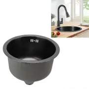 Stainless Steel Single Bowl Mini Round Kitchen Sink With Drain Accessories For Home Bar - Compact And Durable[black]-Good