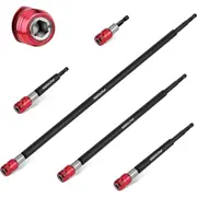 5-Piece Magnetic Screwdriver Bit Holder Set, 1/4" Hex Shank Quick Release Extension Adapter - Super Straight Durable CR-V Steel