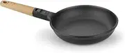 BRA Market 20 cm Cast Aluminium Frying Pan with Removable Natural Wood Handle, Three Layers, PFOA Free, Suitable for All Cookers Including Induction