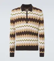 [Missoni] Missoni Zigzag cotton and wool half-zip sweater AU 102 neutrals