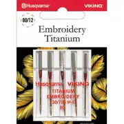 Husqvarna Viking Sewing Machine Embroidery Titanium 80 Needles 5 Pack