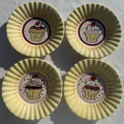 Pfaltzgraff - "RED VELVET CUPCAKE" Dessert Plates NEW IN BOX (Set of 4) #5078303