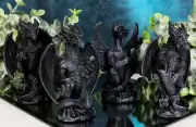 Faux Stone Fantasy Sentinel Guardian Dragons Statue Set Of 4 Dragon Miniatures
