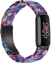 Wongeto Compatible with Fitbit Luxe/Luxe SE Bands for Women, Resin Wristband Strap with Stainless Steel Buckle Replacement Bands for Fitbit Luxe accssorises