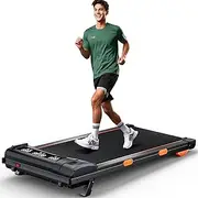 4.0/7.8MPH Walking Pad Treadmill with Folding Slope, Larger Screen Display Under Desk Treadmill 300 lb Capacity, Portable Treadmills for Small Spaces, Home