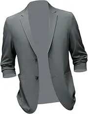 [Vseutiac] Men's Blazer Suit Jacket, Lightweight Sport Coats for Travel And Business, Gray Green Color M, as described