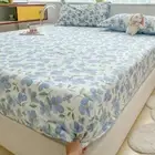 Bed Fitted Sheet with Elastic + 2pcs Pillowcase Mattress Protector Bed Sheet Set