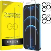 JETech Screen Protector for iPhone 12 Pro Max 6.7-Inch with Camera Lens Protector, Tempered Glass Film, 2-Pack Each