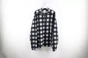 New Duluth Trading Co Mens Size XL Half Zip Fleece Pullover Sweater Black Plaid