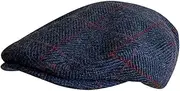[svlftecon] Unisex Newsboy Cap Flat Ivy Hat Cabbie Hunting Driving Hat for Autumn Winter Series 4, Blue Herringbone Red Check, Large