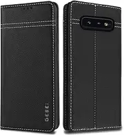 Genuine Leather Case for Samsung Galaxy 10E (5.8 Inches) - Premium Leather Flip Case with Stand Function and Card Slots Flip Case Leather Case for Samsung Galaxy S10E - 5.8 Inch (Black)