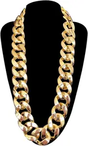 Rapper Fake Gold Chain Necklace for Men, 90s Hip Hop Costume Accessory - 27.5 Inches*1.37inches