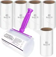Mr Hsiung & Mrs Yin Lint Rollers for Pet Hair, Clothes Roller, Lint Roller for Clothes, Extra Sticky Lint Remover Brush, Pet Hair Remover, 1 Roller + 5 Refills, 300 Sheets Total