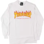 Thrashe.r Flames Long Sleeve Medium White/Yellow