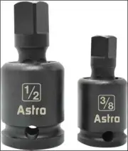 Astro Pneumatic 3/8? & 1/2? Pinless Universal Joint Impact Adapters (78342)
