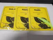 3 NJ Hand Tied Chartr. Hair English Hook w/3Way+Snap Fluke/Summer Flounder Rigs