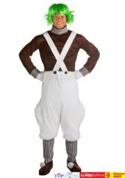 Chocolate Factory Worker + Wig Oompa Loompa Book Week Day World Men Costume