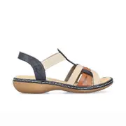 Women's Rieker 65918-90 | Blue Combi | Womens Summer Sandals Eu 39