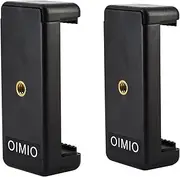 OIMIO Universal Cell Phone Tripod Mount Adapter, Phone Holder Clip Connector Head Used for Monopod Selfie Stick DSLR Travel Mini Flexible Tripod and More(2 Pack)
