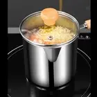 Deep Frying Pot with Strainer Basket and Tongs Portable Cooking Pot Cookware