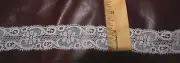 White Floral FLAT Lace Edge Trim Finish Double Edge Lace Trim 1 1/8"W x 10 Yd L