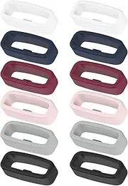 [T Tersely] 12 Pack 20mm Loops Fastener Ring for Garmin Vivoactive 6/5/3 Band,SQ 2,Forerunner 245 645/ Fitbit Versa 1 2 3 SE Lite Sense Strap, Replacement Secure Rings for Fenix 6S 5S Bands Holder Loop