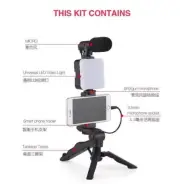 Vlogging Kit for iPhone And Android with Light,Tripod Microphone ,Phoneholder