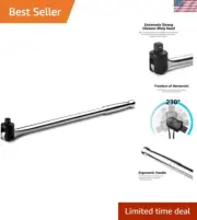 Chrome Vanadium Breaker Bar with Extended 18-Inch Leverage for Stubborn Nuts ...