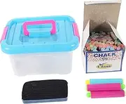 QUMIIRITY 1set Chalk Sticks Holder and Eraser for Boys and Girls and Teachers Chalk for and Whiteboard Versatile Use for Home and Classroom