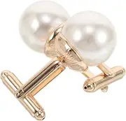[DEARMAMY] 2 Pcs Pearl Shirts for Men Tuxedo Studs Shirt Cuff Links Wedding Shirt Shirt Cuff Fasteners French Tuxedo Buttons Cuff Buttons Plastic Golden