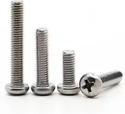 5/10/20/50pcs M1 M1.2 M1.4 M1.6 M2 M2.5 M3 M4 M5 M6 M8 DIN7985 GB818 304 Stainless Steel Cross Recessed Pan Round Head Screw TV Bolts(25mm,M6 10pcs)