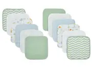 4Baby Wash Cloth Safari Scene 12 Pack