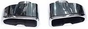 Compatible For BMW X3 X4 Square Mouth Tip 2018 To 2021 G01 G02 G08 Stainless Steel Exhaust Tip Muffler Tip Nozzle(Silver)