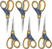 Professional Quality 8-Inch Non-Stick Scissors - Office & Craft Use (6-Pack)